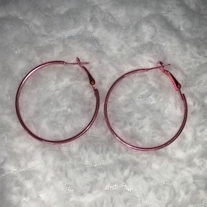 Pink Hoop Earrings